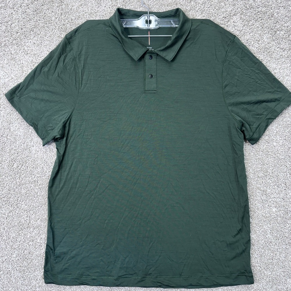 Proof Polo Shirt Mens XL 72-Hour Merino Dark Green Short Sleeve EUC